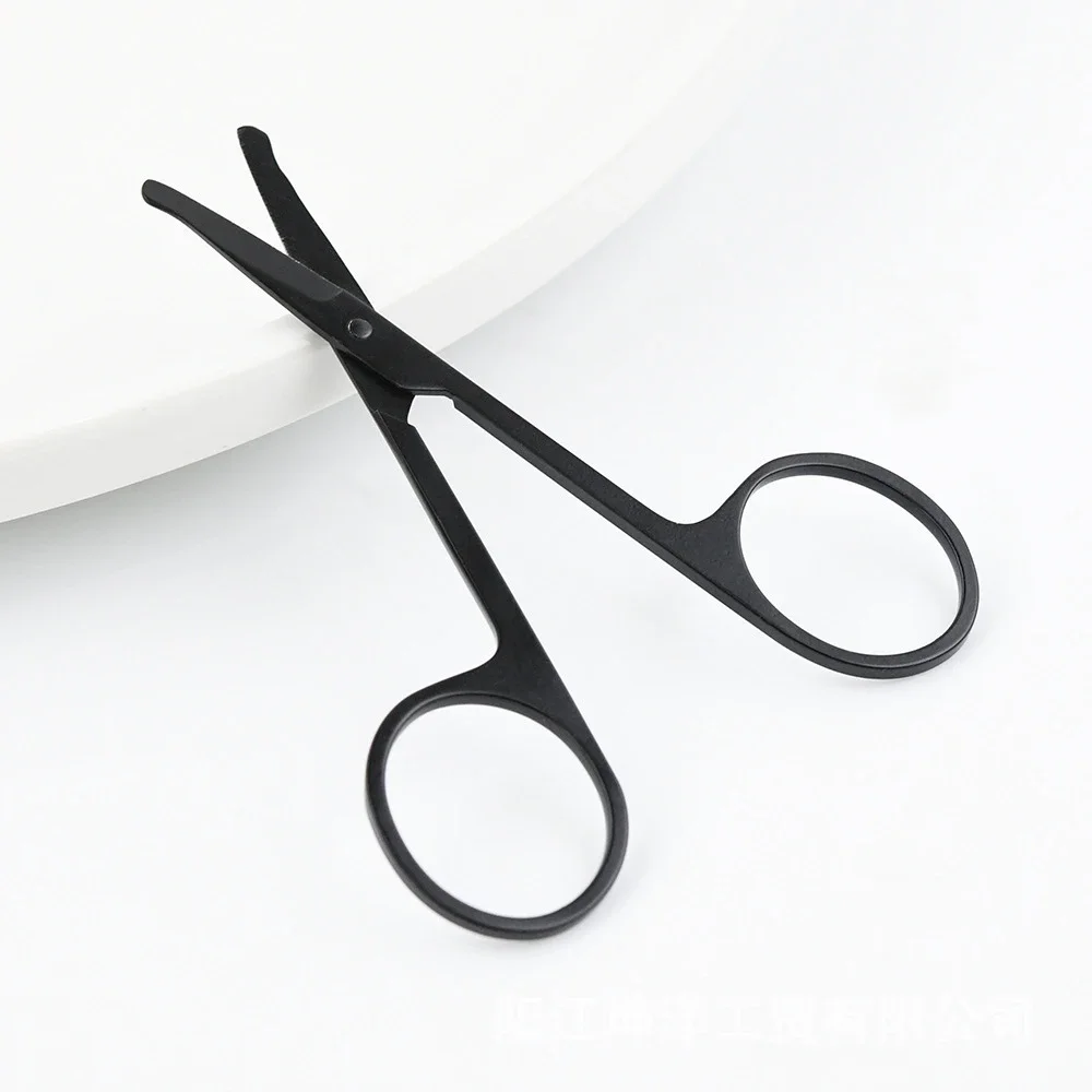 100% New 1pcStainless Steel Mini Portable Curved Mustache Nose Ear Hair Remover Scissor Trimmer Small Scissors 2