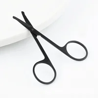 100% New 1pcStainless Steel Mini Portable Curved Mustache Nose Ear Hair Remover Scissor Trimmer Small Scissors 2