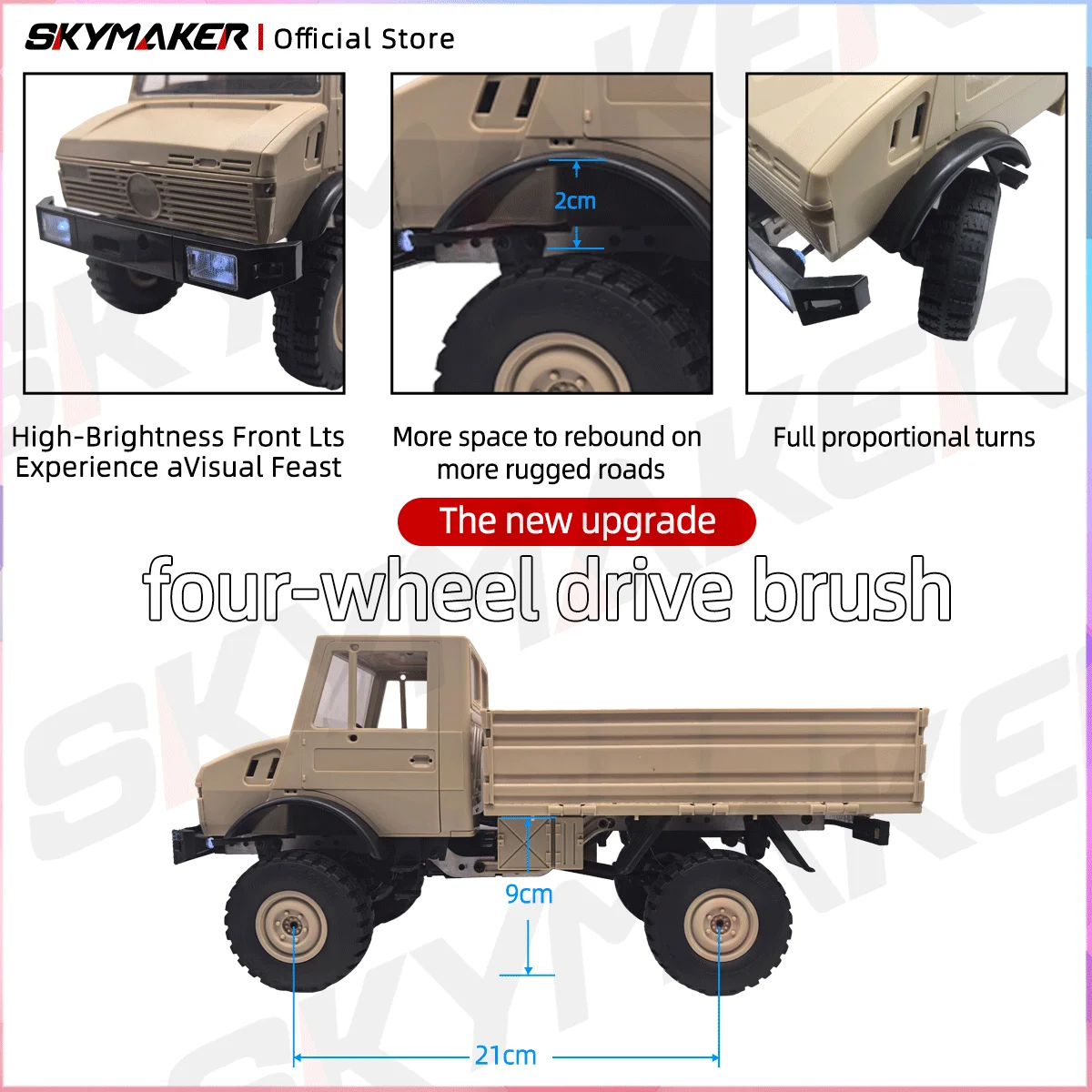 LDRC RC카 4륜구동 오프로드 클라이밍 1:12 풀 스케일 무선 조종 자동차 (260 모터 전동 RC 트럭 포함) 남성 및 성인용 선물