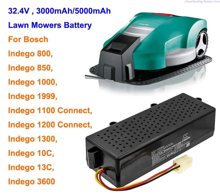 

OrangeYu 3000mAh/5000mAh Lawn Mowers Battery for Bosch Indego 800, 850, 1000, 1999, 1300,10C,3600