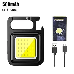 Ultra - Bright Mini Keychain Flashlight - Portable Rechargeable Waterproof Torch (500mAh (3 - 5 Hours))