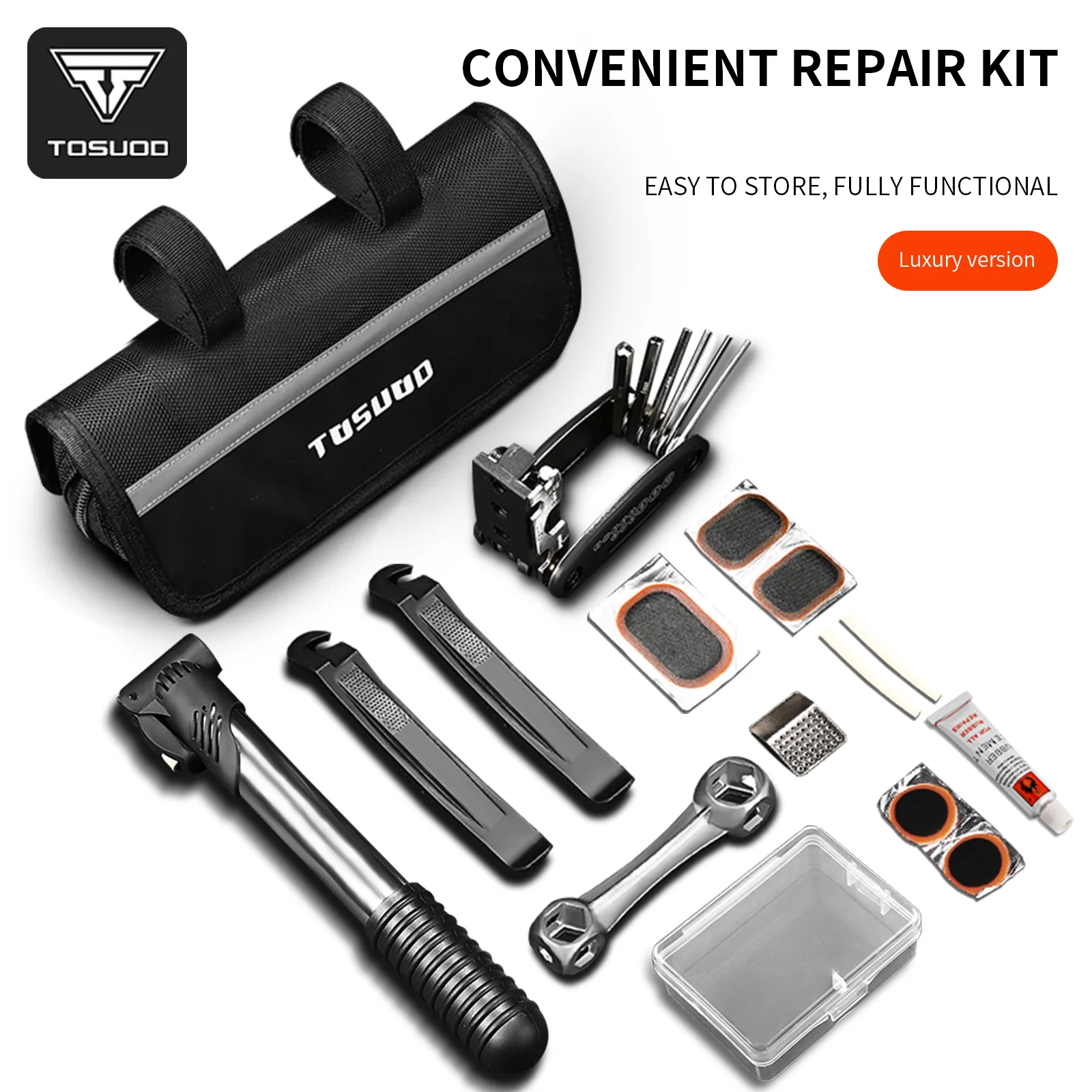 TOSUOD Bicycle Repair Tools Kit Multifunction Pump Wrench