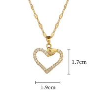 Trendy Heart Stainless Steel Zirconia Necklaces For Women Girls Love Gold Color Metal Necklace Party Birthday Daily Jewelry - Image 6