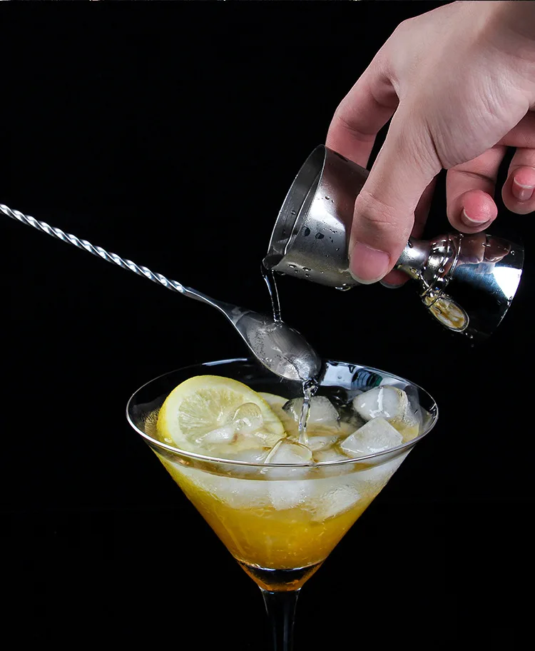 30 40 50cm Bar Spoon With Fork Tip Stainless Steel Mixing Spiral Pattern Cocktail Twisted Mixing Cocktail Spoon Bartender Tools