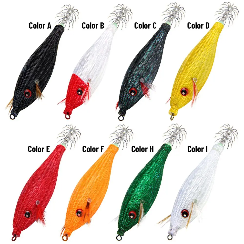 

105mm 10g Fishing Lure Artificial Squid Hook Jigs Noctilucent Squid Cuttlefish Jigs Lures Spinner Bait Wood Shrimp