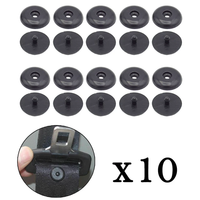 10Pairs Seat Belt Button Buckle Stop Universal Stopper Kit Spacing
