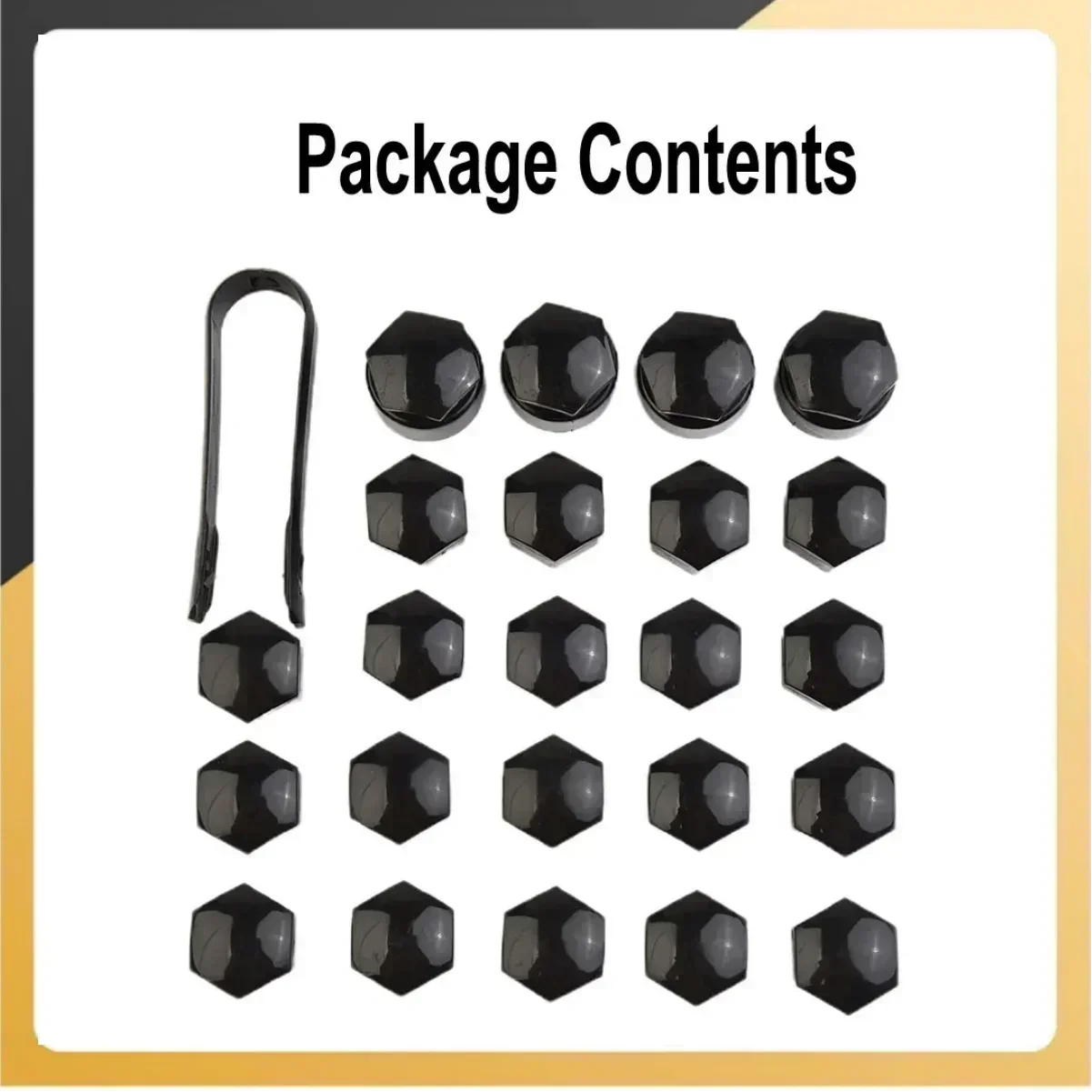 17 MM Black Wheel Nut Bolt Trim Studs Cover Cap For Opel For BMW Plastic Car Wheel 17MM 0.66in Bolts Or Nut 24pcs