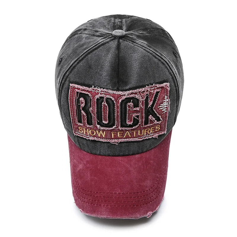 Korean version washed letters spring and autumn men's and women's fashion shabby denim baseball cap sunhat Official Website 4
