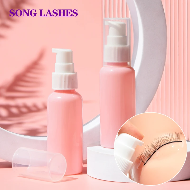 

Songlash 50ml Pink Eyelash Cleaning Bottle Cleaning Foam Pump Cleanser Cosmetic Empty Bottle High Quality Makeup Tools