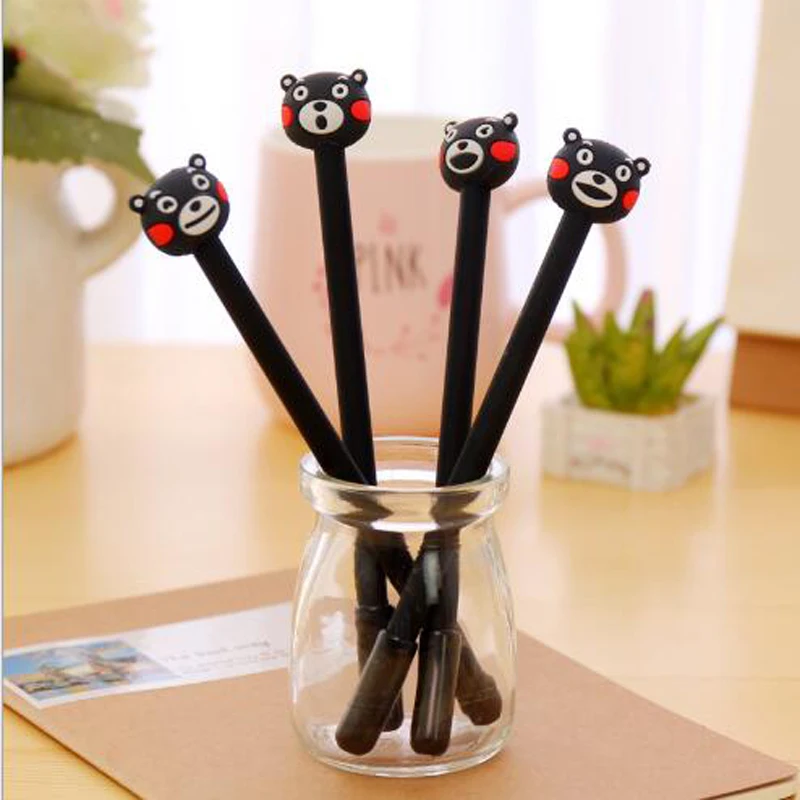 1 pc Cute Kawaii 0.3mm Plastic Gel Pen Cartoon Bear Canetas Neutral Pens for Writing Kids Gift School Stationery Supplies dikale 3d print pen usb canetas criativa 7th generation impresora magica 3d pen scribble drawing pen pla filament kid adult gift