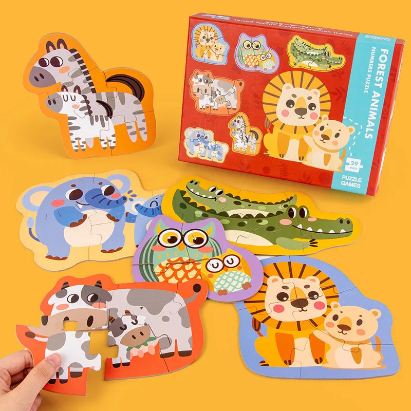 

1Set New Baby Wooden Montessori Puzzle 3D Cartoon Animal Vehicle Educational Cognitive Jigsaw Puzzle Toys for Children Gift