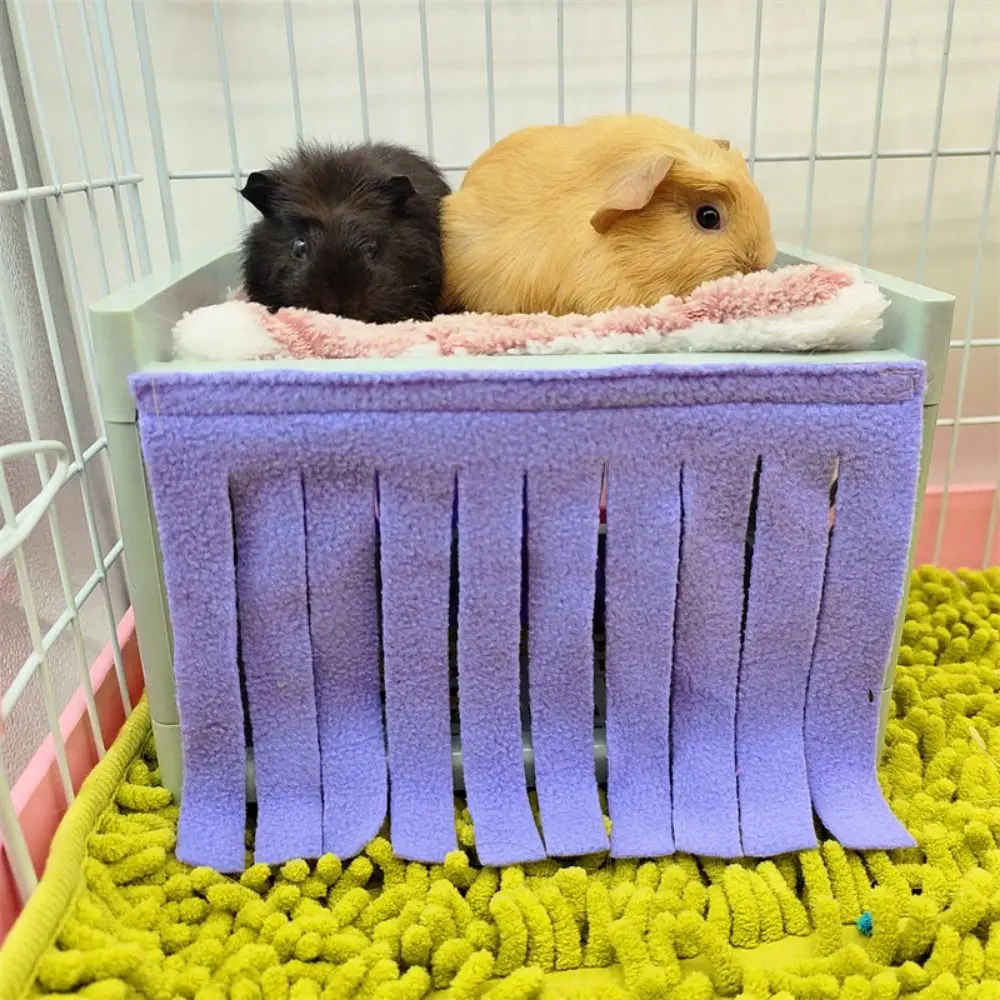 2pcs Breathable Hamster Cage Curtain Soft Comfortable Hamster Hide House Curtain Washable Hanging Guinea Pig House Door