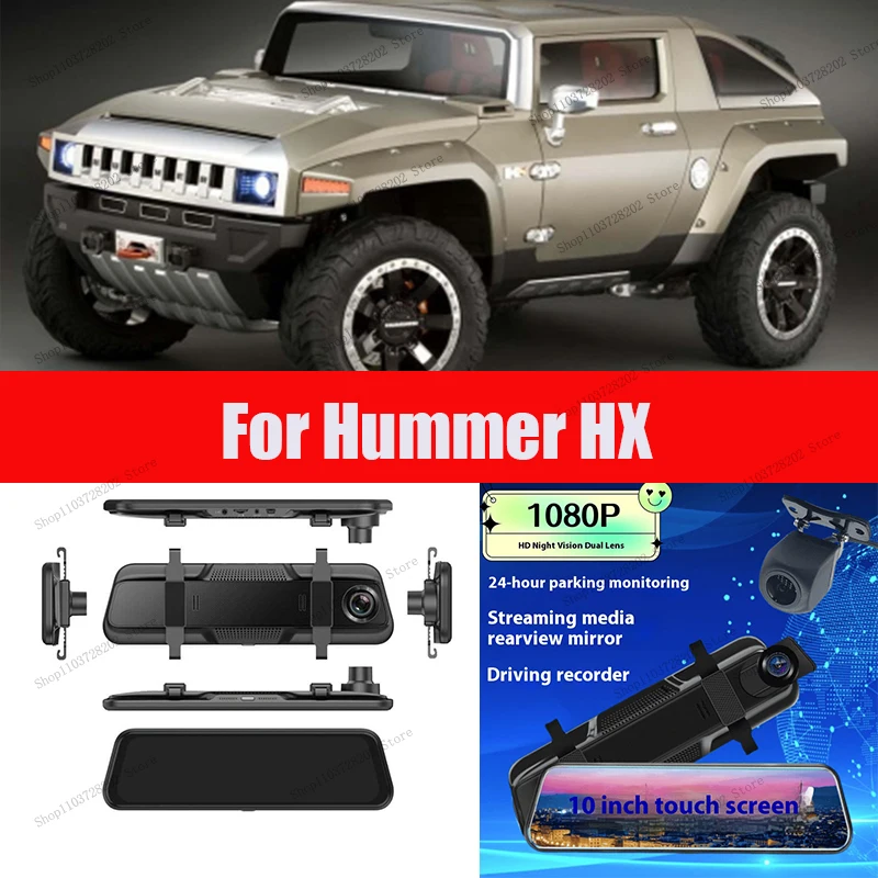 

For Hummer HX 4K WIFI GPS Car Dvr Mirror Dash CamDual Lens Dashcam Drive Recorder Stream RearView Mirror IPS Screen Camera