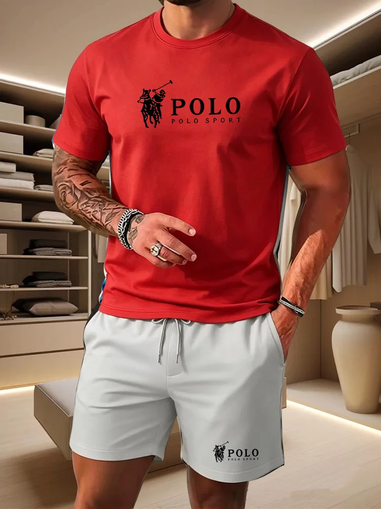 Completo Sportivo Estivo da Uomo: T-shirt a Maniche Corte Traspirante + Pantaloncini, Set Casual Leggero e Confortevole in 2 Pezzi - immagine 5