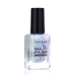 Holographic Silver Glitter Nail Polish - Fast Drying, High Gloss Shine, Iridescent Finish (1 bottle)