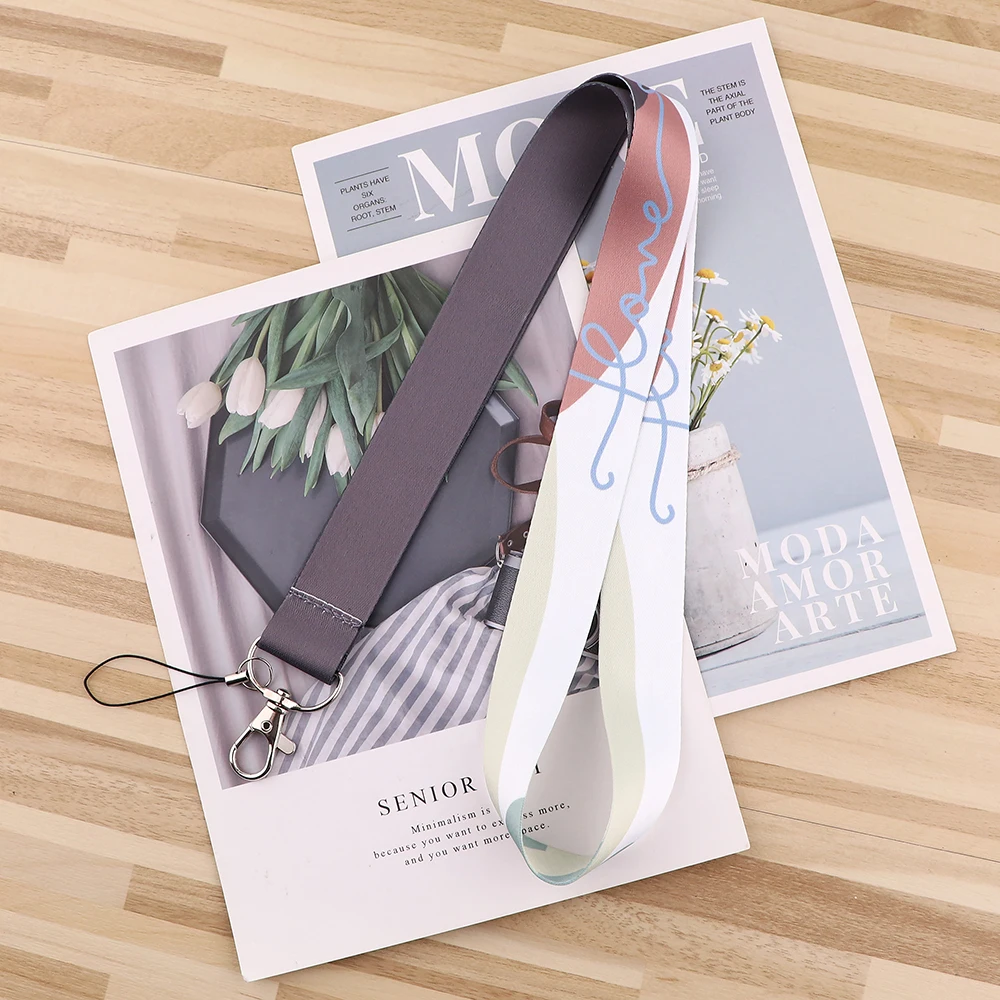 

Flyingbee Simple Style Accessories Lanyard Love Lanyard Badge ID Lanyards Mobile Phone Rope Key Lanyard Neck Straps X2506