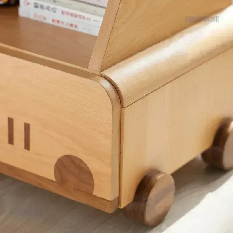 Modern Solid Wood Children's Bedroom Furniture Nightstands Creative Kids Study Drawer Locker Simple Apartment Storage Cabinets H