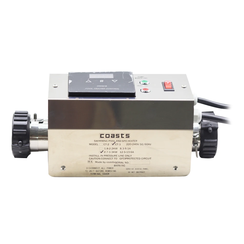 3KW 220V Pool Heater Electric Swimming Pool and SPA Bath Heating Tub Water Heater Thermostat 220V Swimming Pool Accessories 6