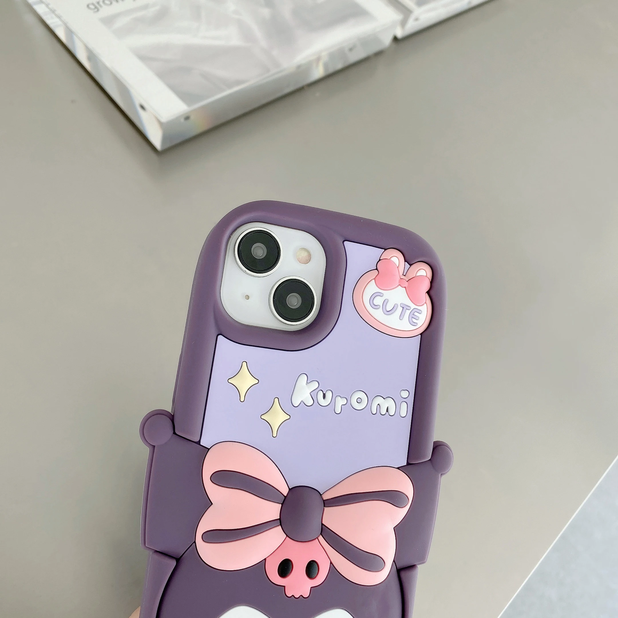 Sanrio Kuromi 3D Stereoscopic Purple Phone Case For Apple