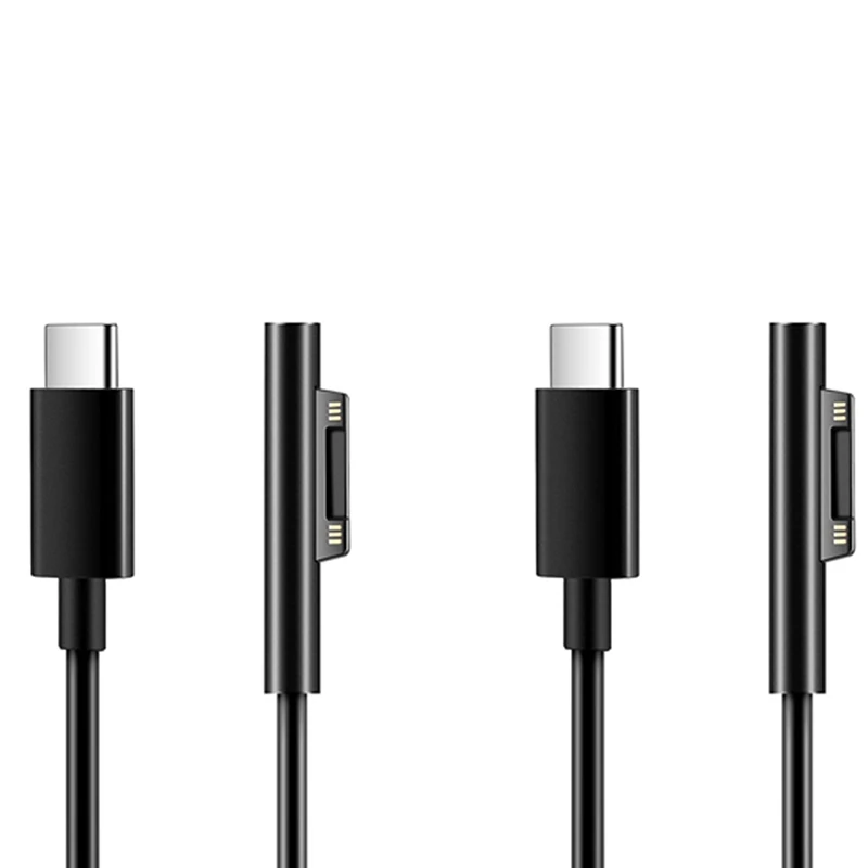 

2X зарядный кабель для поверхностного подключения к USB C, совместимый с Surface Pro 3/4/5/6/7, Surface Laptop 3/2/1,Surface Go