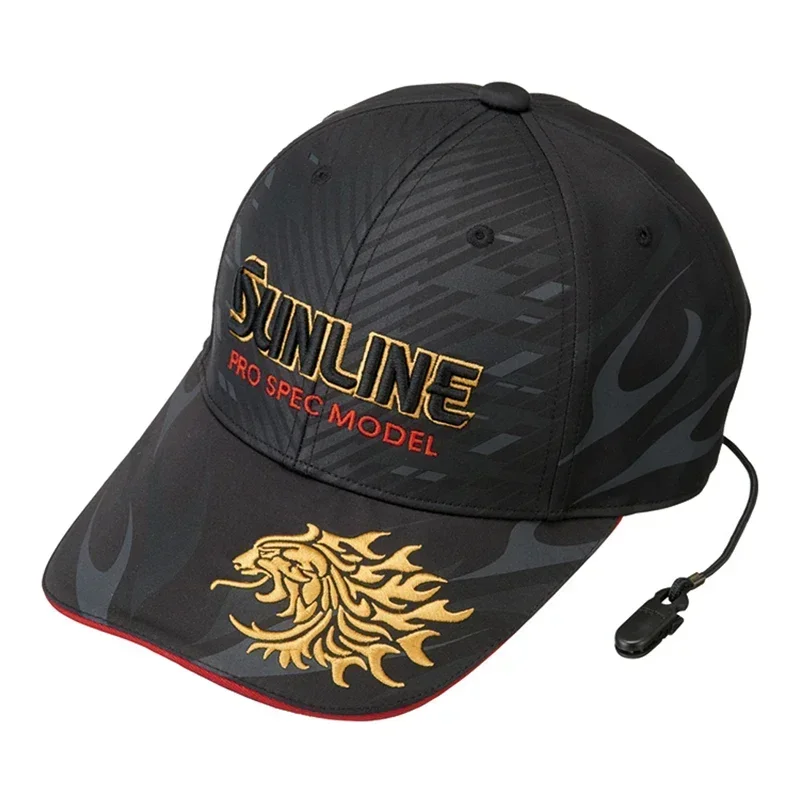 Sunline Embroidered Golf Cap Outdoor Sport Summer Hat Fishing Hat with Clip Men Sunshade Fishing Cap Adjustable Baseball