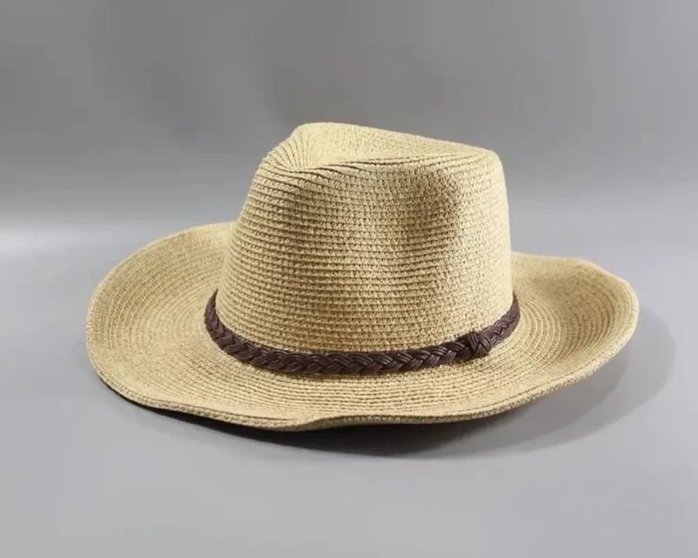 Top Qualität Mann Hohl Stroh Hut Breiter Krempe Strand Faltbare Kappe Große Knochen Größe Plus Größe Sonnenschutz Fedora Hut 58CM 60CM 62CM – Detail 10