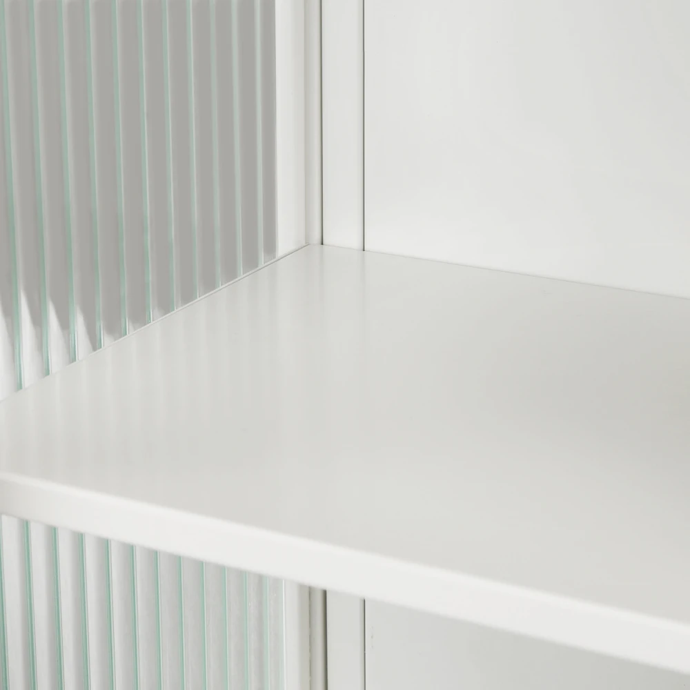 Wandschrank mit Glastüren, mit zweistufigem, geschlossenem Stauraum, offenem Regal und Handtuchhalter für den Eingangsbereich, das Wohnzimmer und das Badezimmer – Detail 19