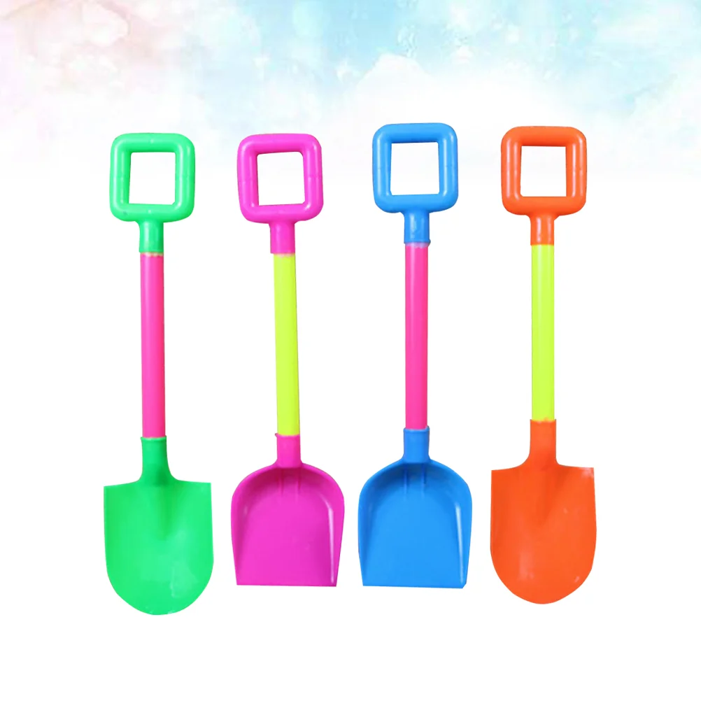 4pcs Mini Sand Shovels Beach Toy Sand Dredging with Plastic Spade Playing Toy for Children
