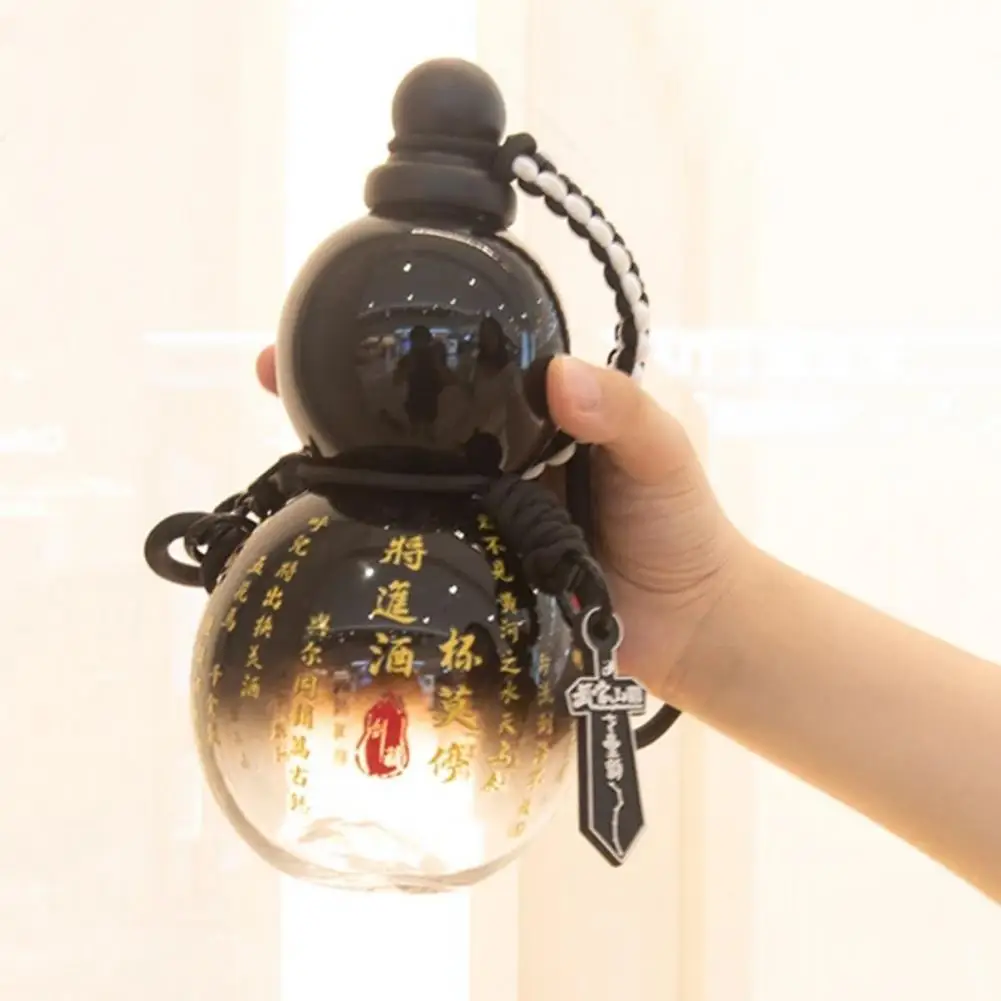 800ML Tritan Sports Water Bottle Vintage Chinese Style Monkey King Wukong Drinking Bottle Lanyard Strap Cup Brush Sticker set