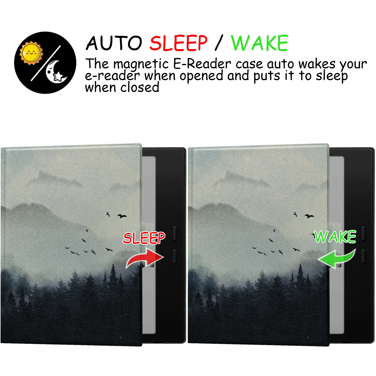Magnetic Cover with Auto Sleep/Wake, Pen Holder & Magnetic Closure