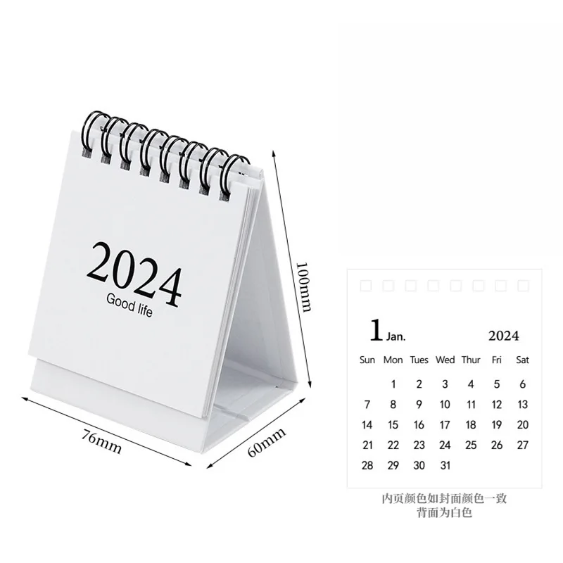 2024 미니 탁상 달력, 가정 사무실 학교용 미니 일일 일정