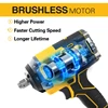 2000N.m 20V Brushless Electric Impact Wrench Rechargeable Li-ion Battery 1/2" Socket Wrench Cordless Wrench Plastic Box Tools 5