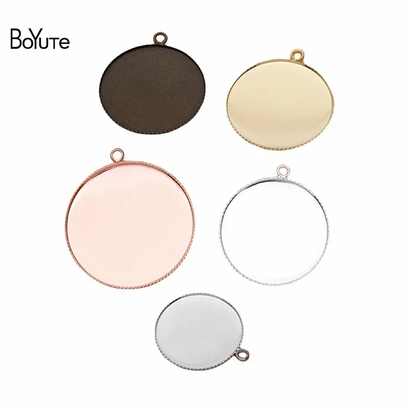 

BoYuTe (50 Pieces/Lot) Fit 20-25-30MM Cabochon Base Settings Handmade Diy Pendant Base Blank Tray Jewelry Accessories