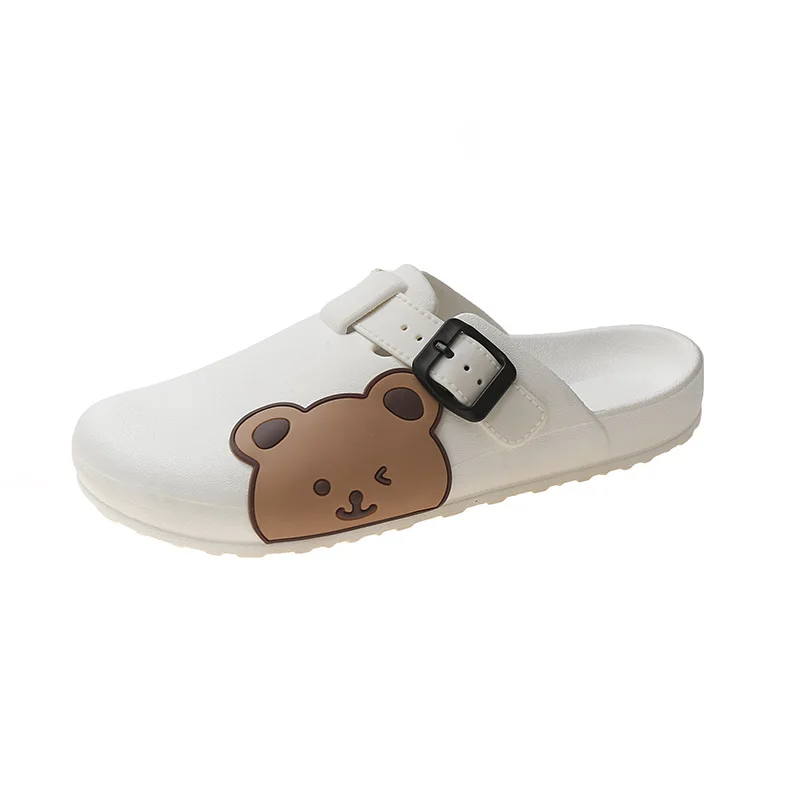 

Summer Cartoon Bear Slippers Women Man Soft Platform Slides Outdoor EVA Bathroom Sandals Couple Breathable Beach Non-Slip Shoes