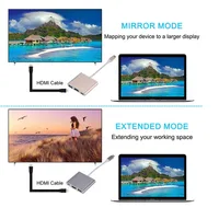 MnnWuu USB C HUB to HDMI-compatible For Macbook Pro/Air Thunderbolt 3 USB Type C Hub to HDMI-compatible USB 3.0 Port USB-C Power 2