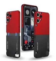 Ultra - Thin Magnetic Phone Case with Full Camera Protection (Red and black)
