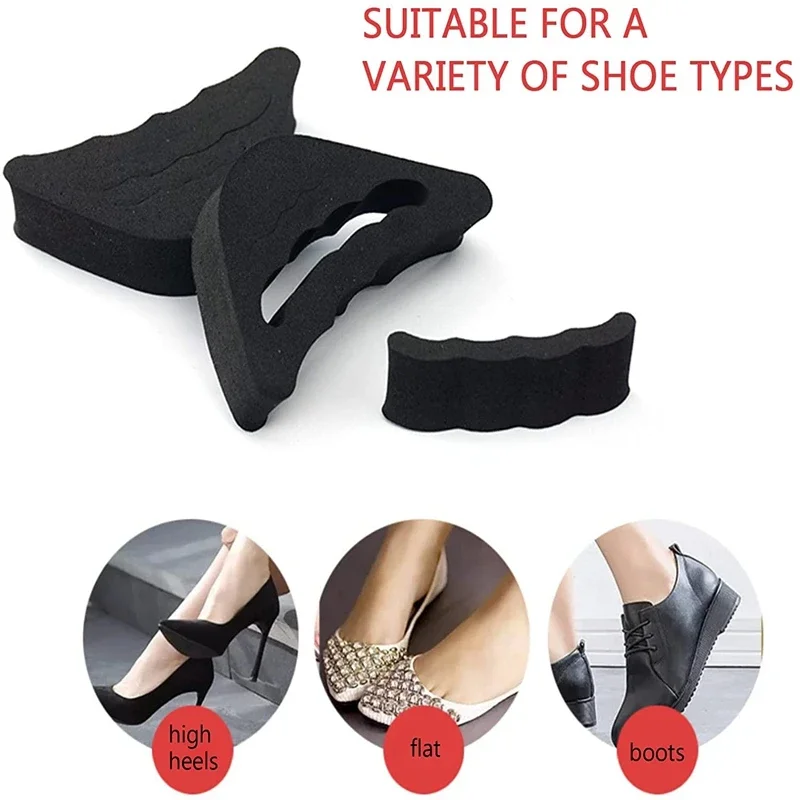 Shoe Insoles Toe Pads Toe Plug Soft Half Insoles Reusable Toe Sponge Filler Inserts for Shoes Adjustable Too Big Foot Brace Pads Unisex