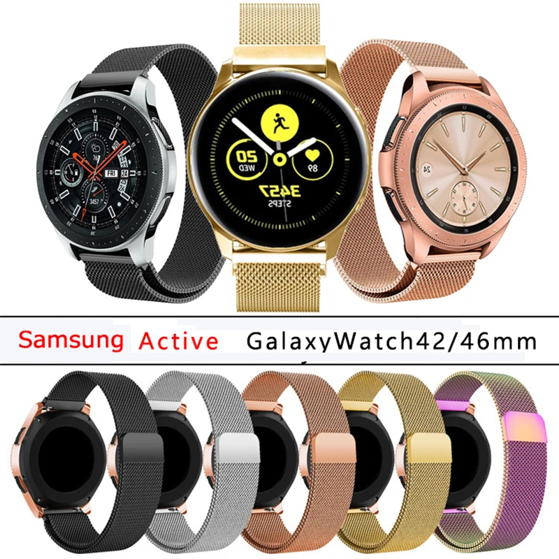 

18mm 20mm 22mm Magnetic Strap For Samsung Galaxy watch 4/classic/46mm/42mm/Active 2 Gear S3 Frontier For Huawei GT/2/3/Pro Band