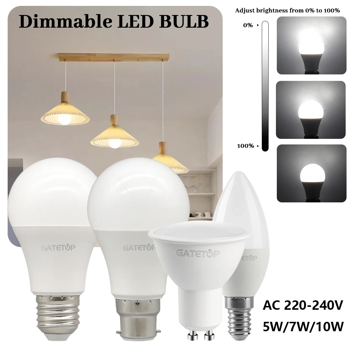 4-20pcs Dimming LED Spot GU10 E14 E27 5W 7W 10W 220V Warm Cold White For 90% Dimmer Applications