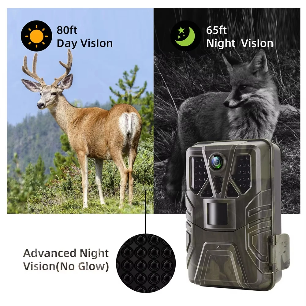Suntekcm Outdoor Hunting Trail Camera HC-910A 36MP 2.7K Trigger 0.3s 120 Degrees Photo Traps Night Vision Wildlife Scouting IP66