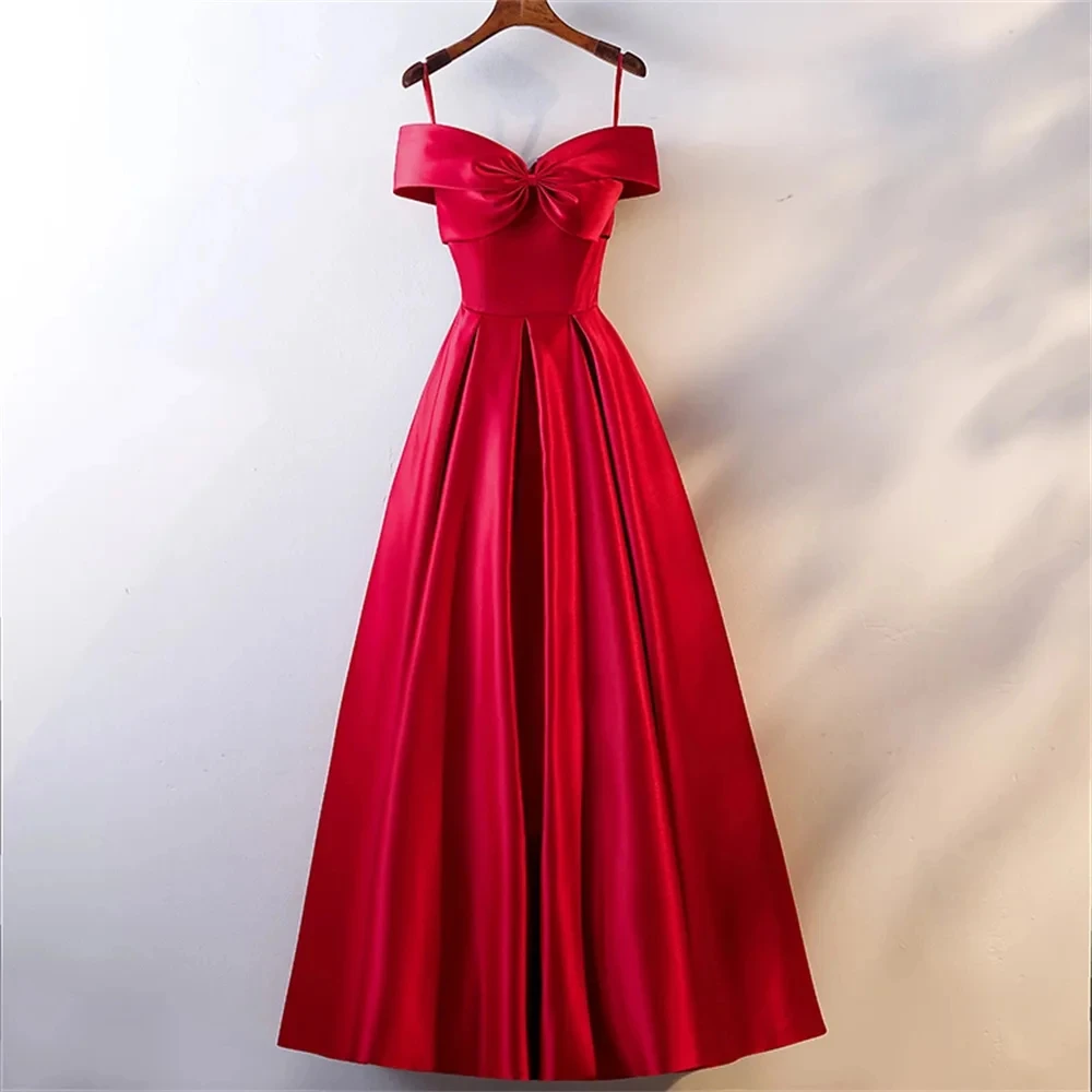 

A-Line Open Back Prom Formal Evening Dress 2023 for Black Girls Off Shoulder Short Sleeve Floor Length Satin with Ruched 2023