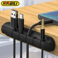 NNBILI Silicone USB Cable Organizer Cable Winder Desktop Tidy Management Clips Cable Holder for Mouse Headphone Wire Organizer 1