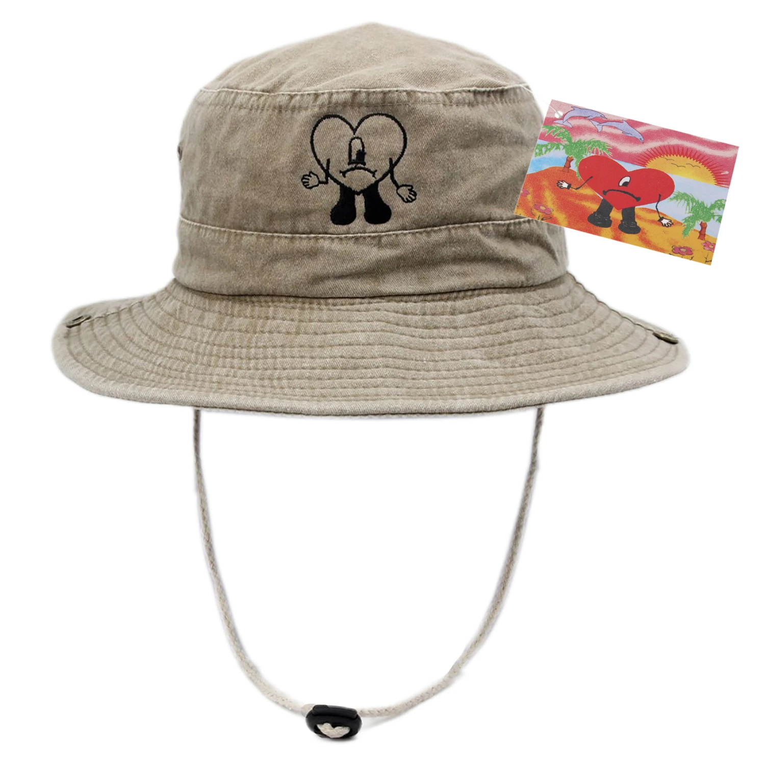 Cotton Embroidered Bad Bunny Fisherman Hats UN VERANO SIN TI Bucket Hat