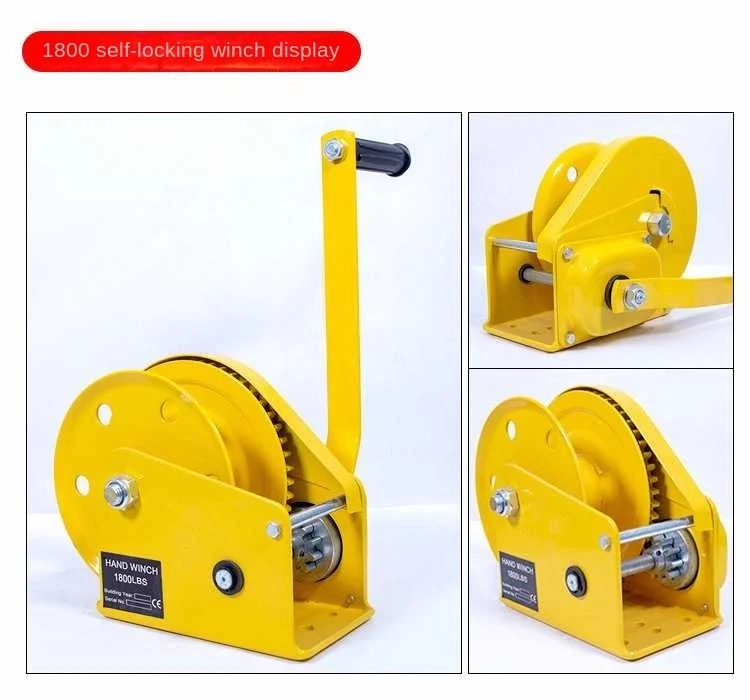 S7da42d446a944c8cb6ffe62ed66761b3c 2600Pounds, 40m, 3m/min Wirerope Hand Operated Winch Alloy Steel Manual Traction Hoist Winch Crane Bidirectional Self-locking Jack Mallzona