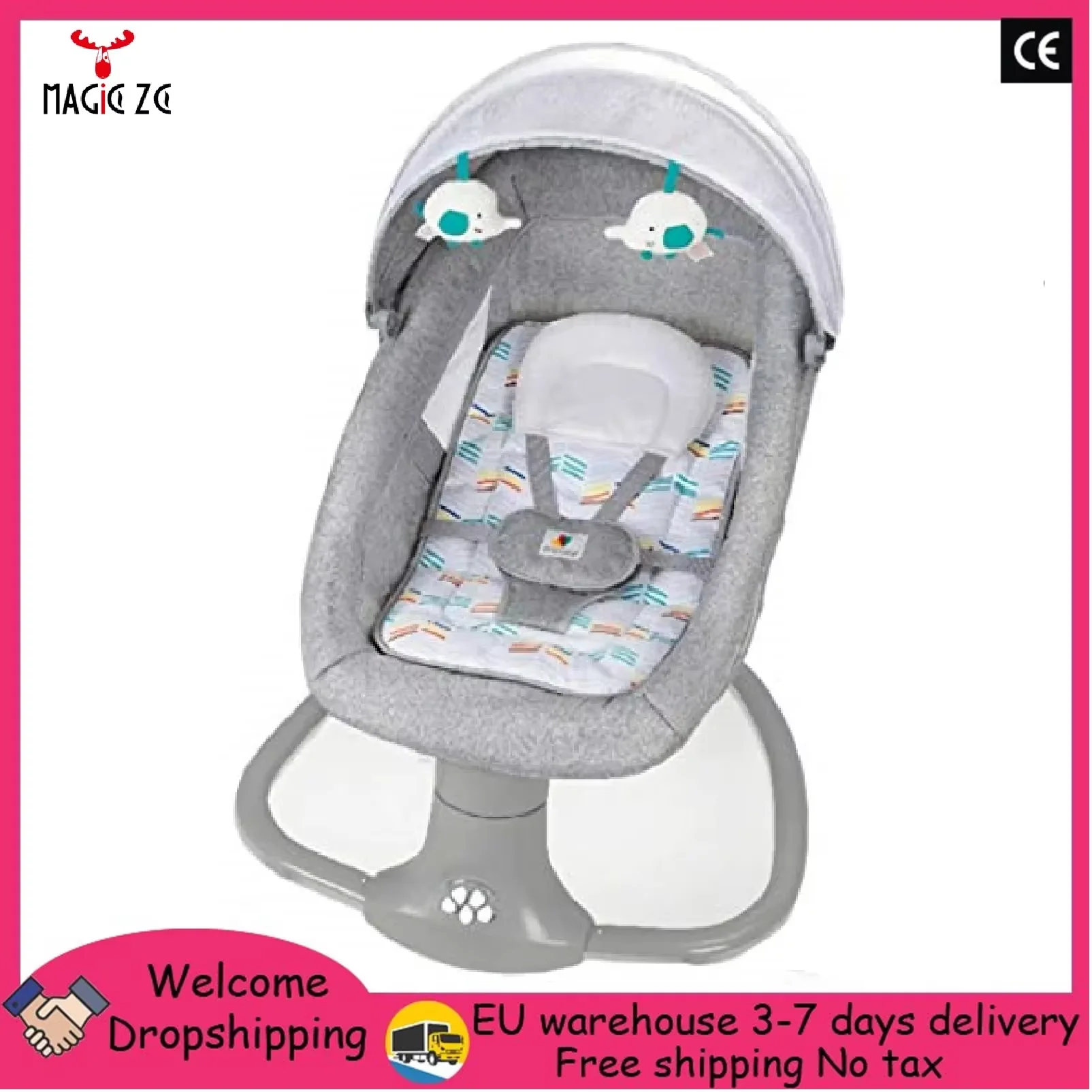 lit bébé Berceau berceaux bébé hamac chaise à bascule pour bébé Berceau pour nouveau-nés Équipement de soins pour bébé Chaise haute pour bébé, Baby Rocker Couffin à bascule automatique, Berteau pour bébé 3 en 1 avec musique