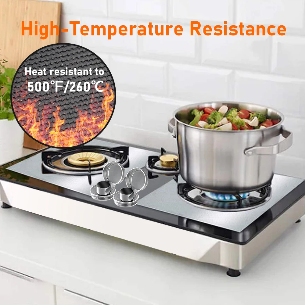 Gas Stove Protector 4/8PC Stove Protector Cover Liner Gas Stovetop Burner Kitchen Accessories Mat Cooker Cover