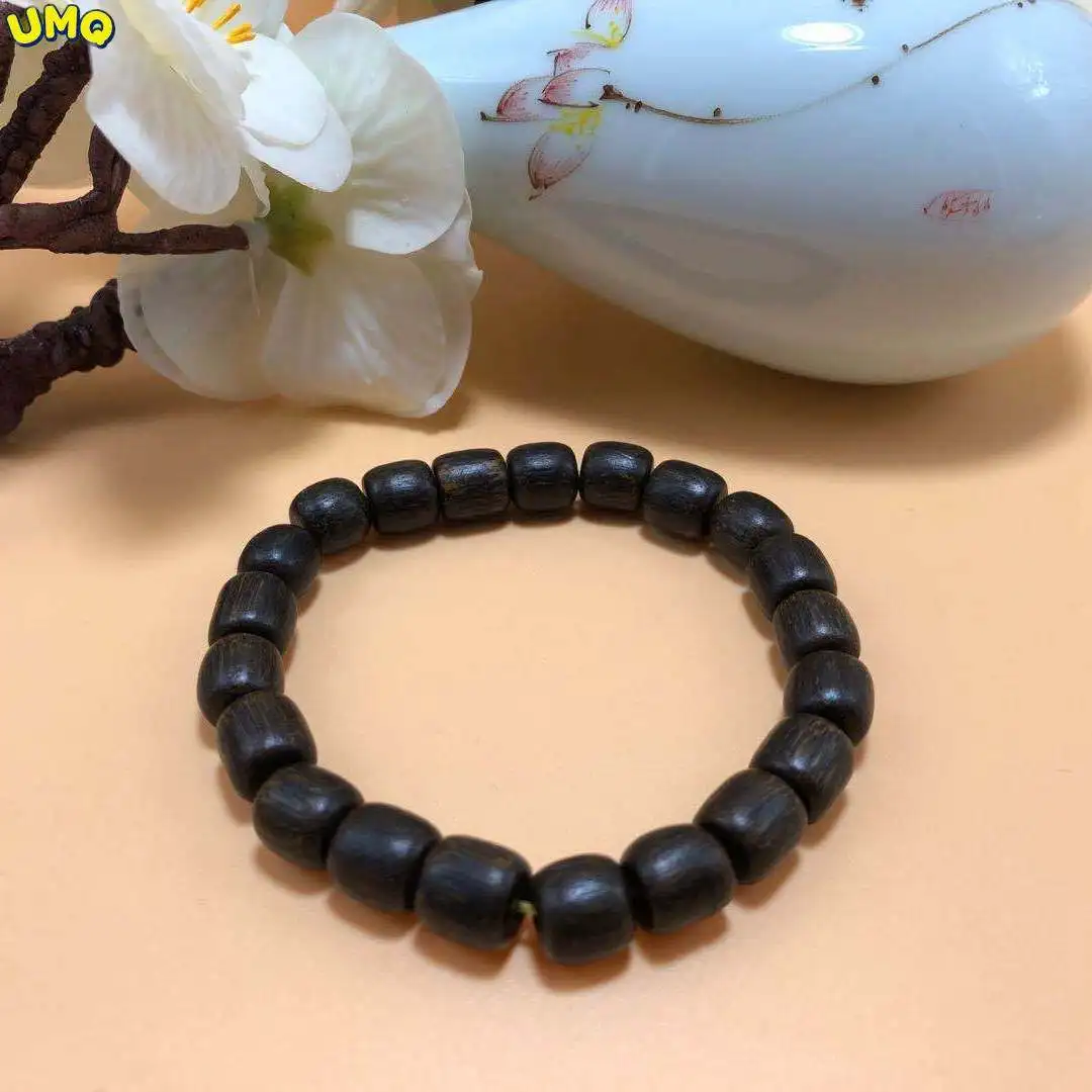 

Natural Sunken Water Level Dalagan Agalwood Bracelet with Single Loop Bucket Beads Buddhist Rosary Male and Eaglewood Handstring