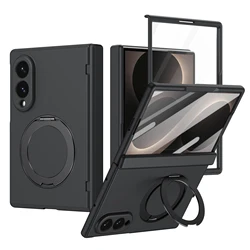 Magnetic Ring Holder Folding Full Protective Case - Galaxy Z Fold 8 (Black)