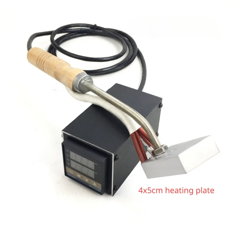 500W 220V/110V 가죽 핫 스탬핑 기계 케이크 버거 코코넛 나무 브랜딩 DIY 사용자 정의 황동 로고 스탬프 전기 철 히터