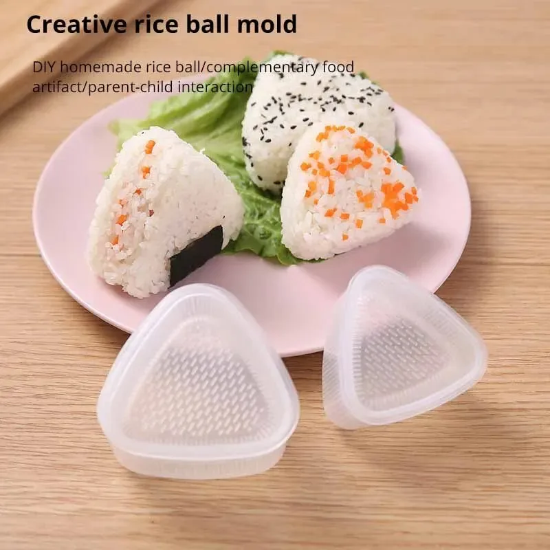 Sushi Mold DIY Onigiri Rice Ball Food Press Transparent Triangular Sushi Maker Mold Kit Kitchen Bento Accessorie 4PCS/Set